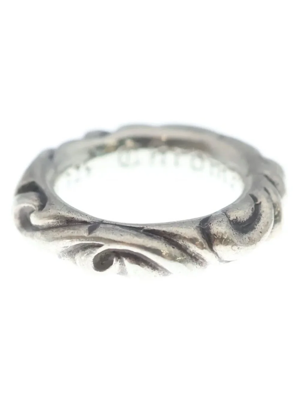 Chrome Hearts Scrl Band Scroll Ring Silver